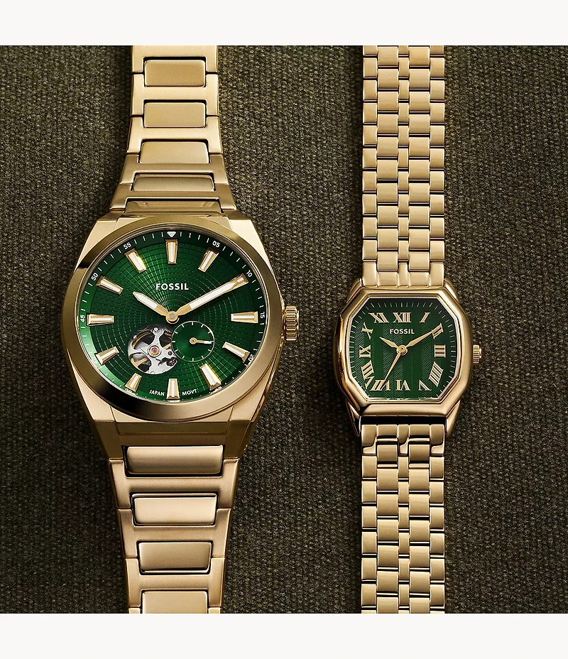 Everett Automatic Gold-Tone Stainless Steel Watch