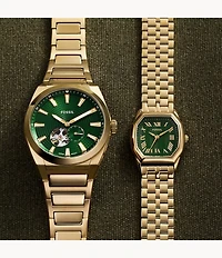 Everett Automatic Gold-Tone Stainless Steel Watch