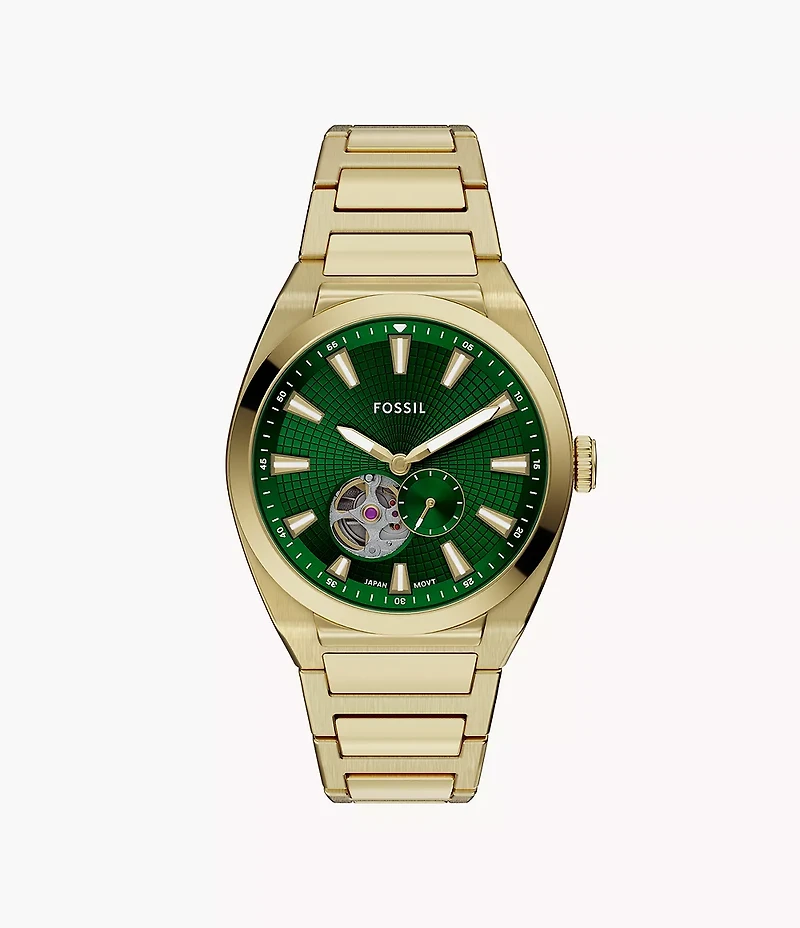 Everett Automatic Gold-Tone Stainless Steel Watch