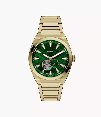 Everett Automatic Gold-Tone Stainless Steel Watch