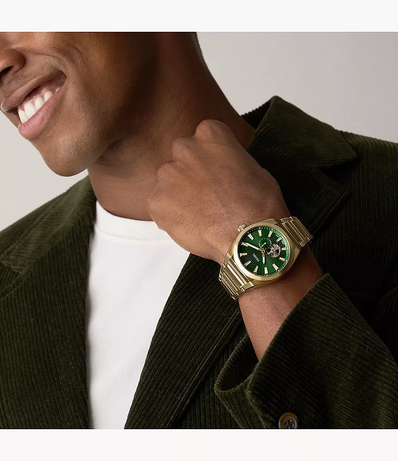 Everett Automatic Gold-Tone Stainless Steel Watch