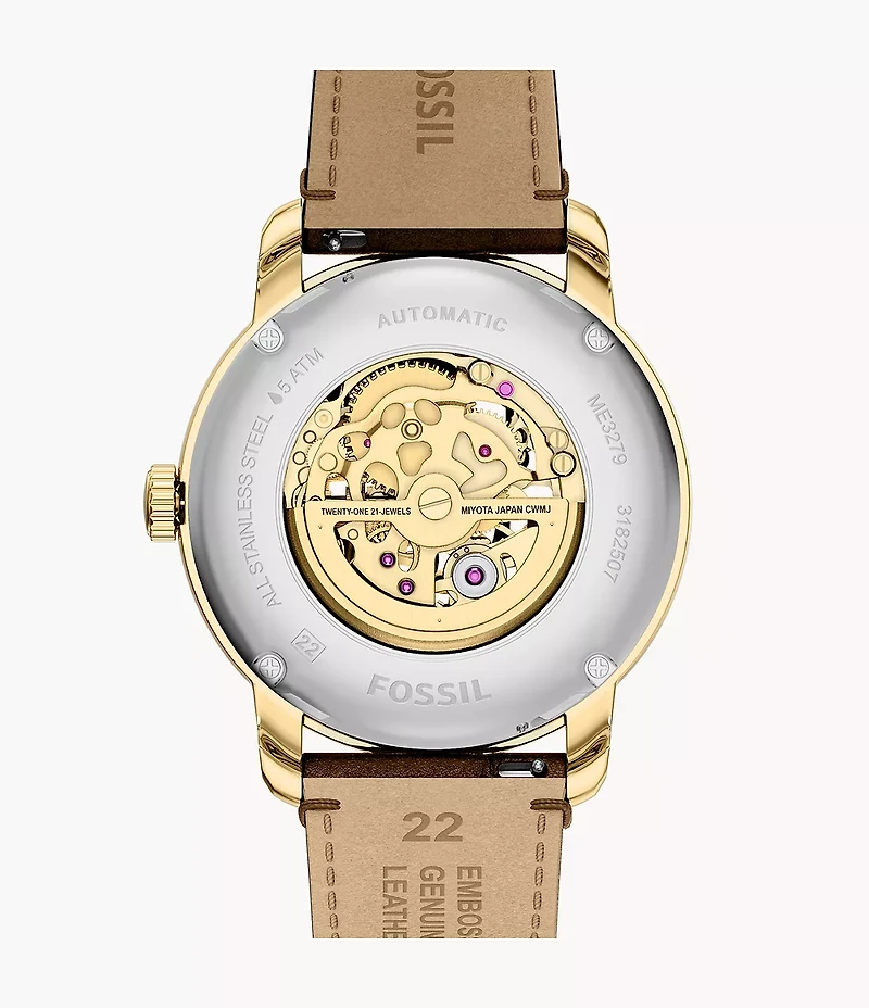 Fossil Heritage Automatic Brown Croco Leather Watch