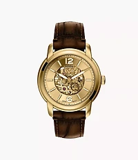 Fossil Heritage Automatic Brown Croco Leather Watch