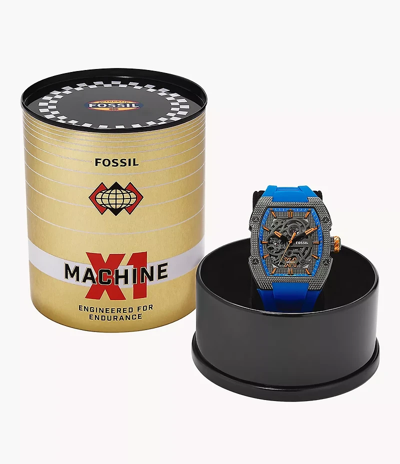 Machine X1 42mm Automatic Blue Silicone Watch