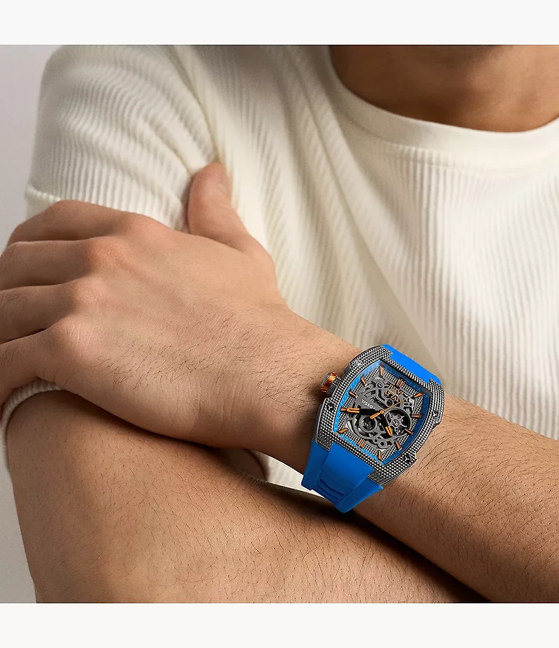 Machine X1 42mm Automatic Blue Silicone Watch