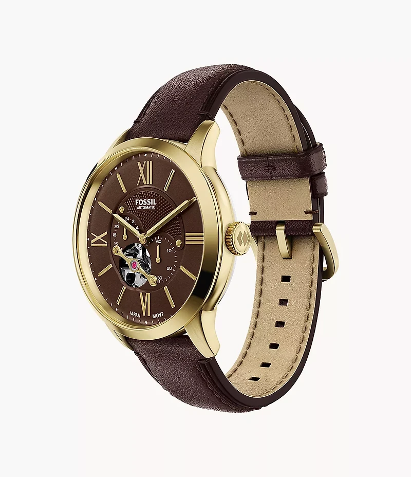 Townsman 44mm Automatic Brown Leather Watch