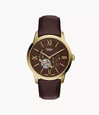 Townsman 44mm Automatic Brown Leather Watch