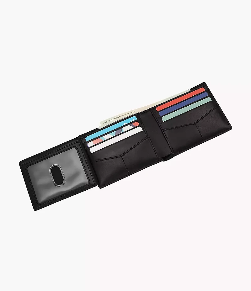 Derrick Leather RFID Bifold with Flip ID Wallet