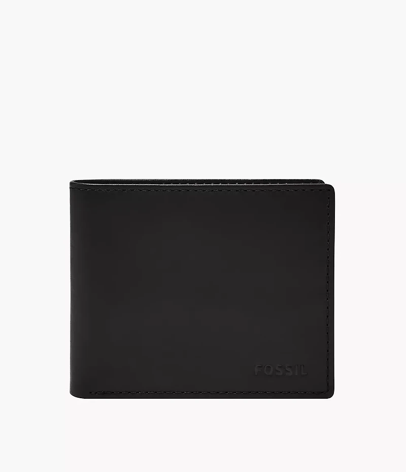 Derrick Leather RFID Bifold with Flip ID Wallet