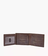 Derrick Leather RFID Bifold with Flip ID Wallet