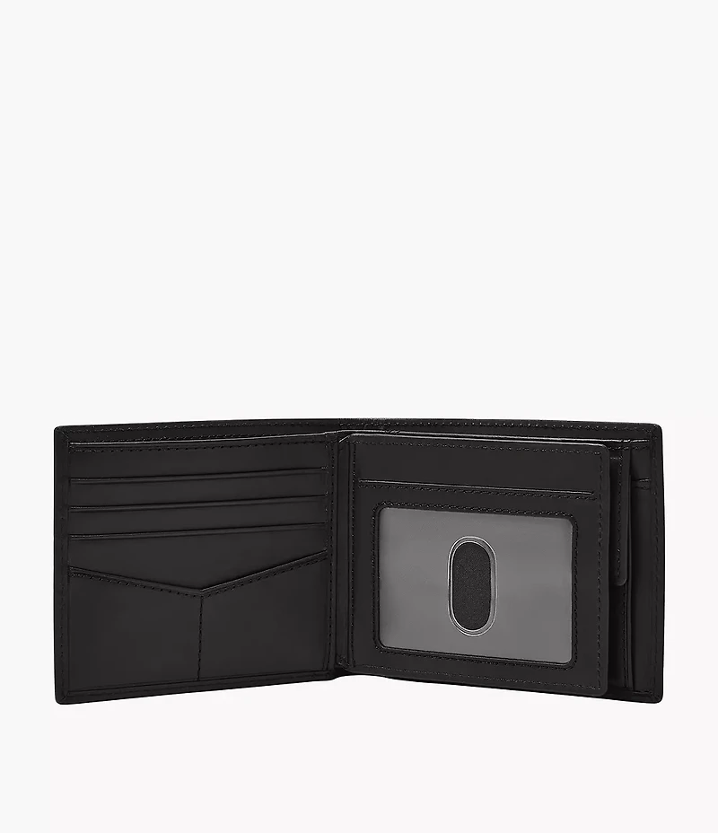 Derrick Leather RFID Large Coin Pocket Bifold Wallet