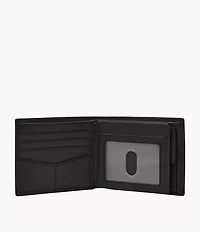 Derrick Leather RFID Large Coin Pocket Bifold Wallet