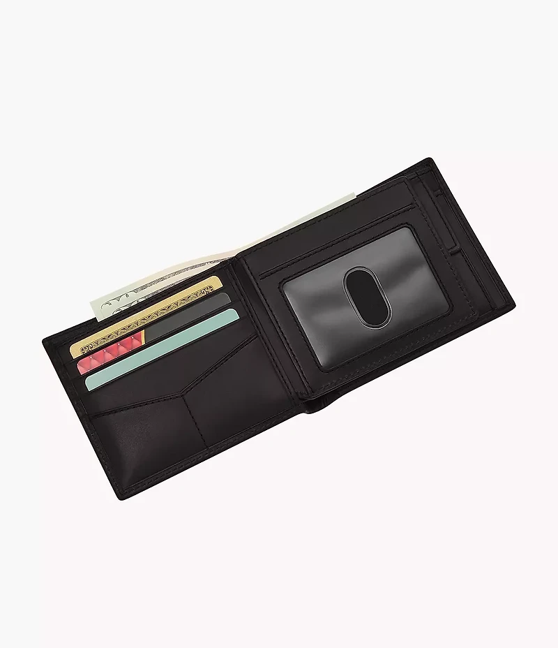 Derrick Leather RFID Large Coin Pocket Bifold Wallet