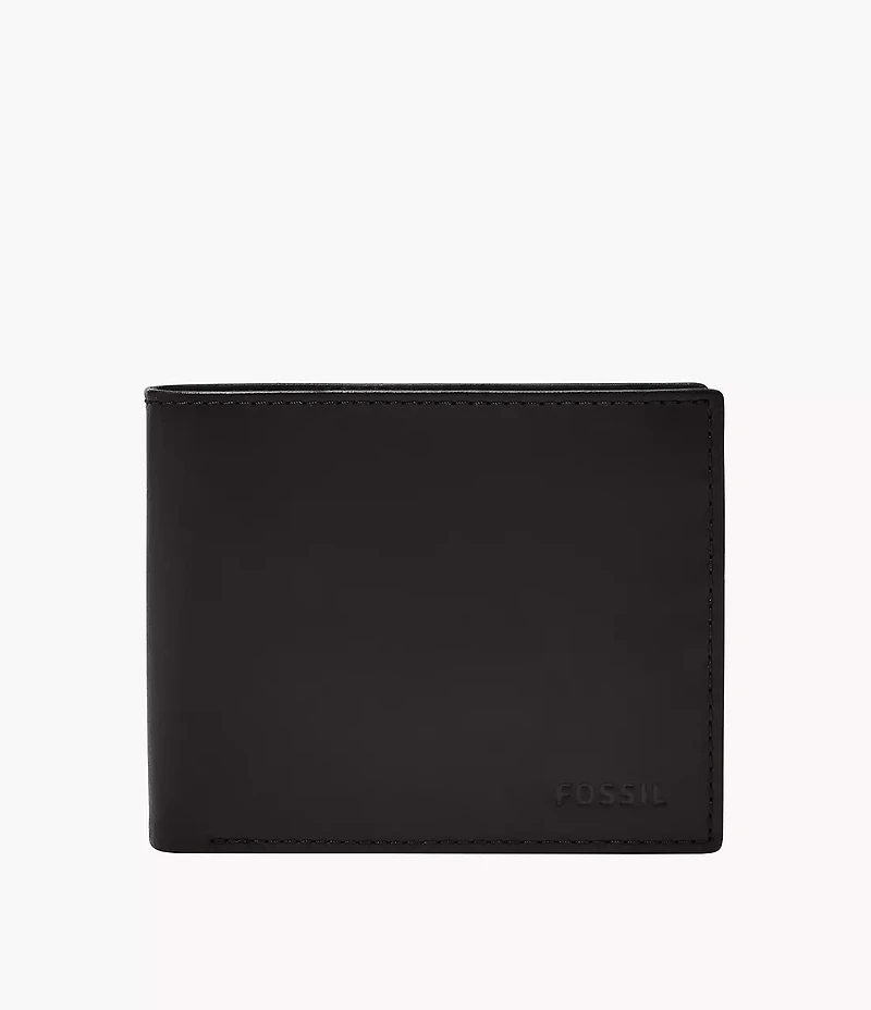 Derrick Leather RFID Large Coin Pocket Bifold Wallet