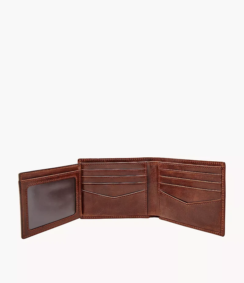 Ryan Leather RFID Flip ID Bifold Wallet