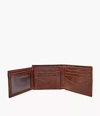Ryan Leather RFID Flip ID Bifold Wallet