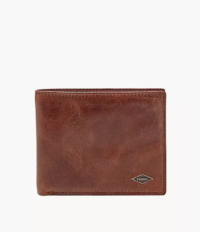 Ryan Leather RFID Flip ID Bifold Wallet