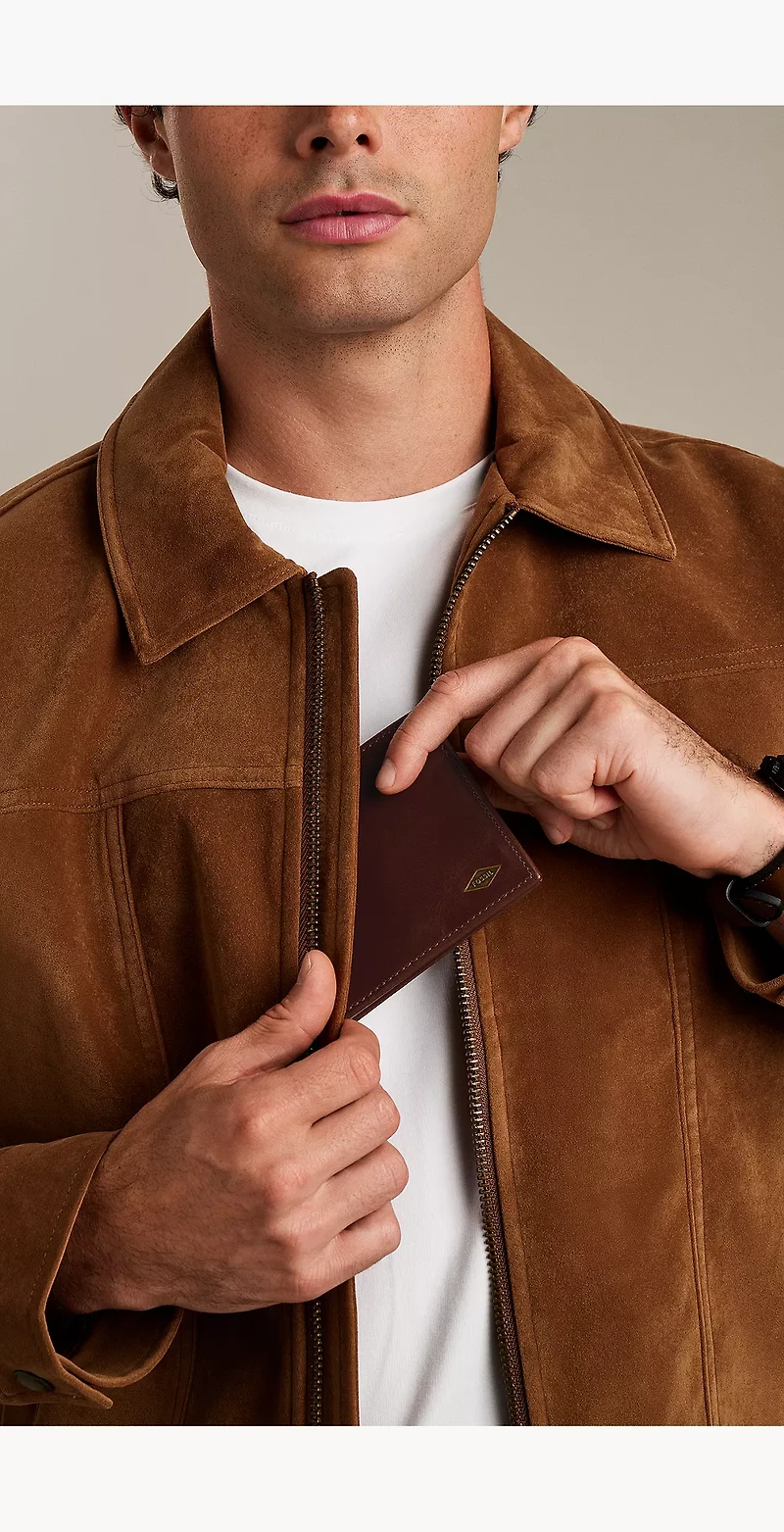 Ryan Leather RFID Flip ID Bifold Wallet