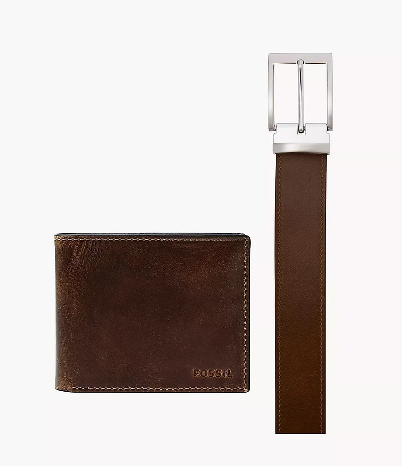 Derrick Bifold w/ Flip ID and Belt Gift Set