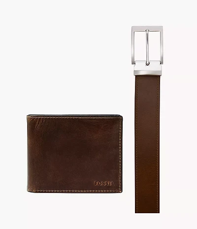 Derrick Bifold w/ Flip ID and Belt Gift Set