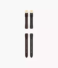12mm Black And Brown Leather Strap Set
