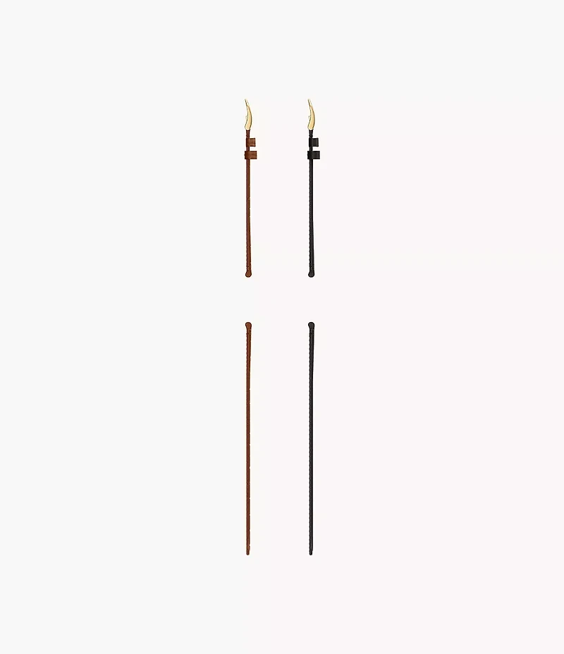 12mm Black And Brown Leather Raquel Strap Set