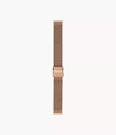 14mm Rose Gold-Tone Stainless Steel Mesh Bracelet