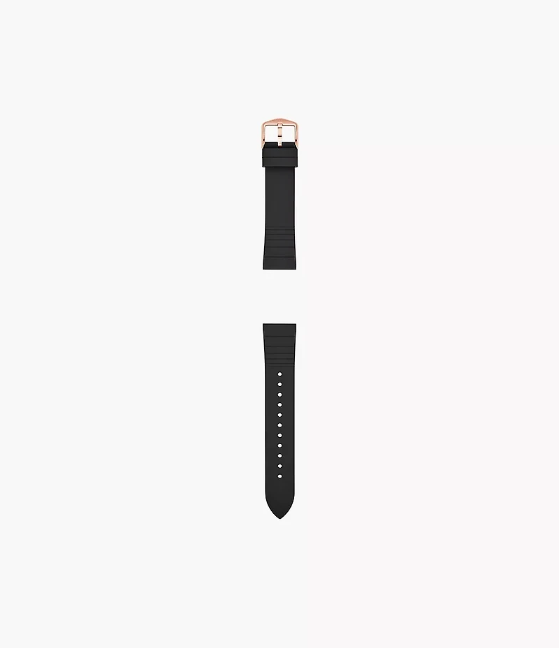 18mm Black Silicone Strap