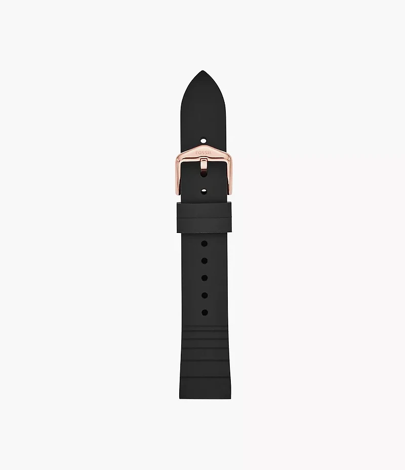 18mm Black Silicone Strap