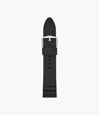 22mm Black Silicone Watch Strap