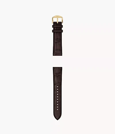22mm Brown Leather Watch Strap