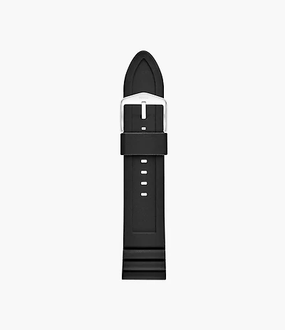 24mm Black Silicone Watch Strap