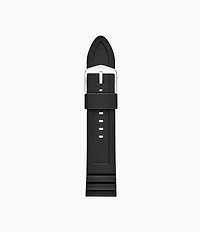 24mm Black Silicone Watch Strap