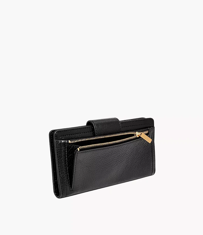 Logan Leather RFID Tab Clutch Wallet