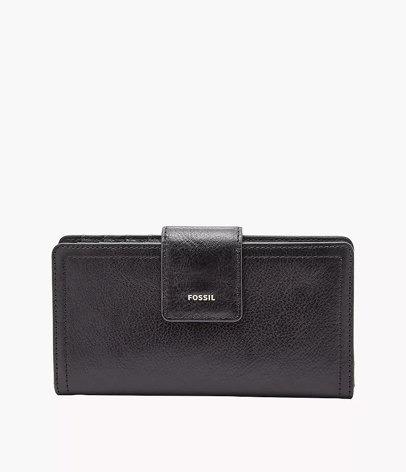 Logan Leather RFID Tab Clutch Wallet