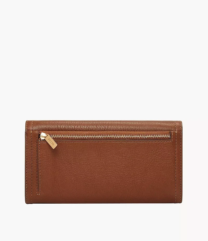 Logan Leather RFID Flap Clutch Wallet