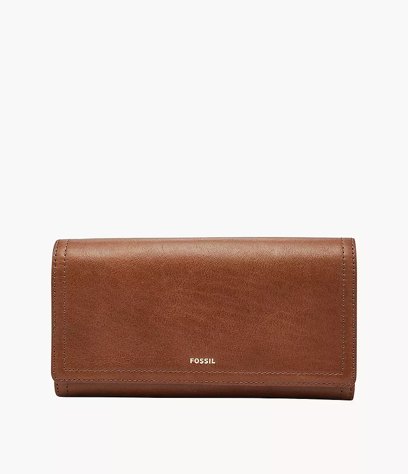Logan Leather RFID Flap Clutch Wallet