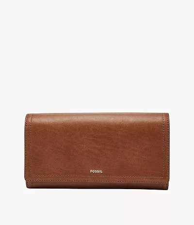 Logan Leather RFID Flap Clutch Wallet