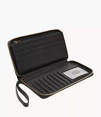 Liza Leather Zip Around Clutch Wallet