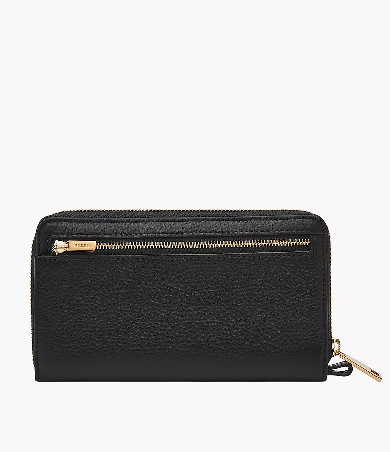 Liza Leather Zip Around Clutch Wallet