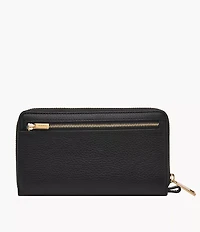 Liza Leather Zip Around Clutch Wallet