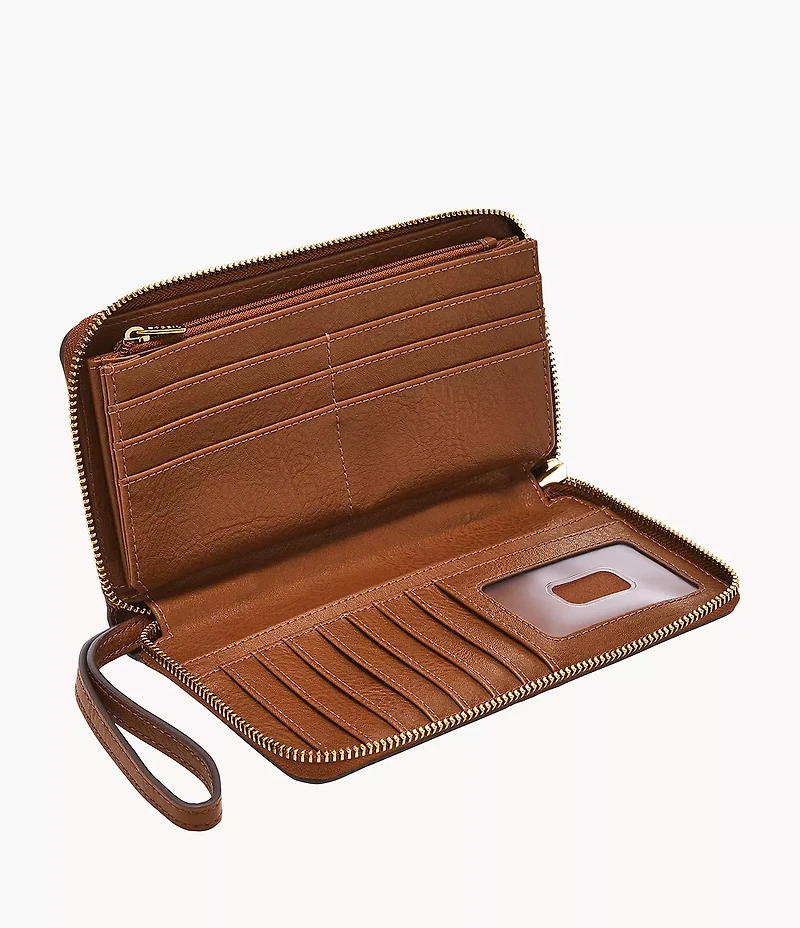 Liza Leather Zip Around Clutch Wallet