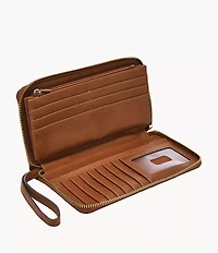 Liza Leather Zip Around Clutch Wallet