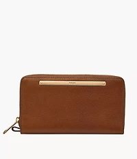 Liza Leather Zip Around Clutch Wallet