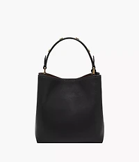 Jessie Leather Small Bucket Crossbody Bag