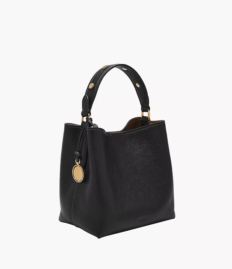 Jessie Leather Small Bucket Crossbody Bag
