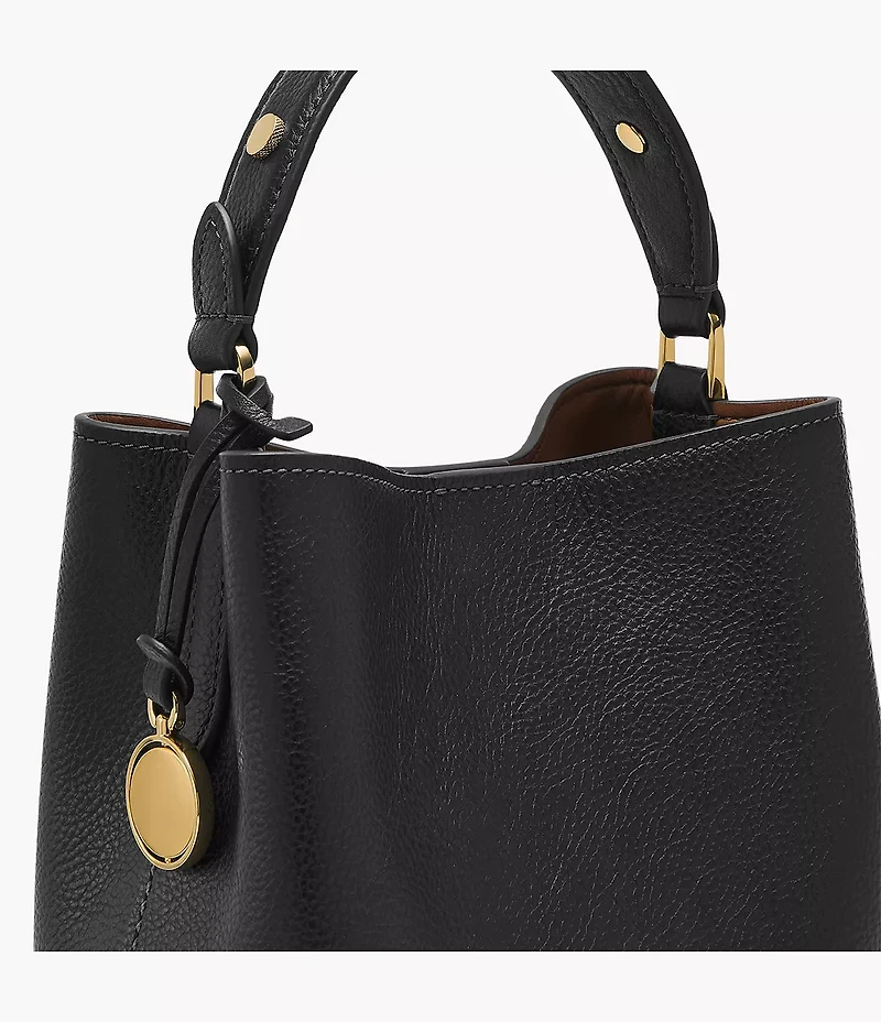 Jessie Leather Small Bucket Crossbody Bag