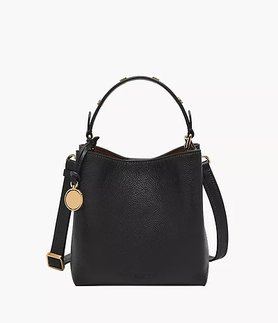 Jessie Leather Small Bucket Crossbody Bag