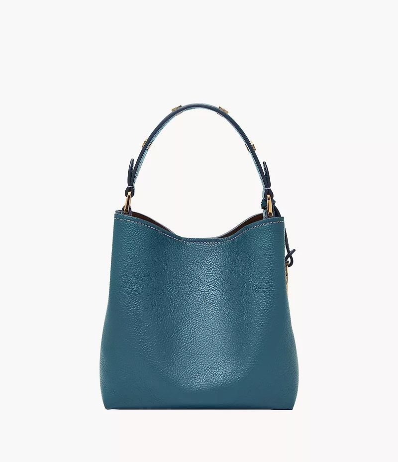 Jessie Leather Small Bucket Crossbody Bag