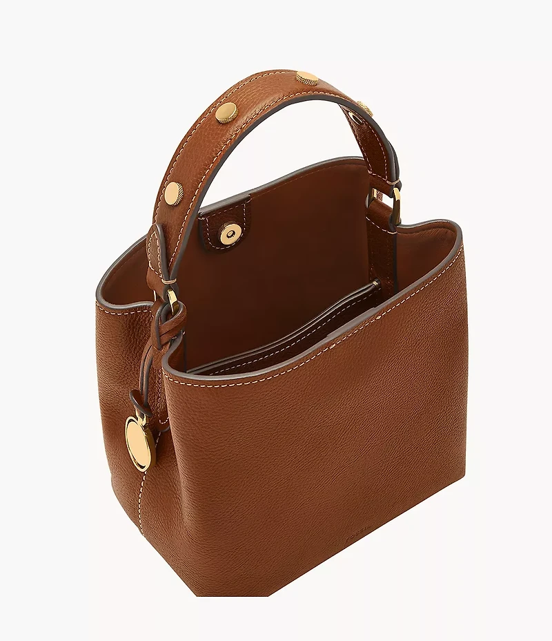 Jessie Leather Small Bucket Crossbody Bag